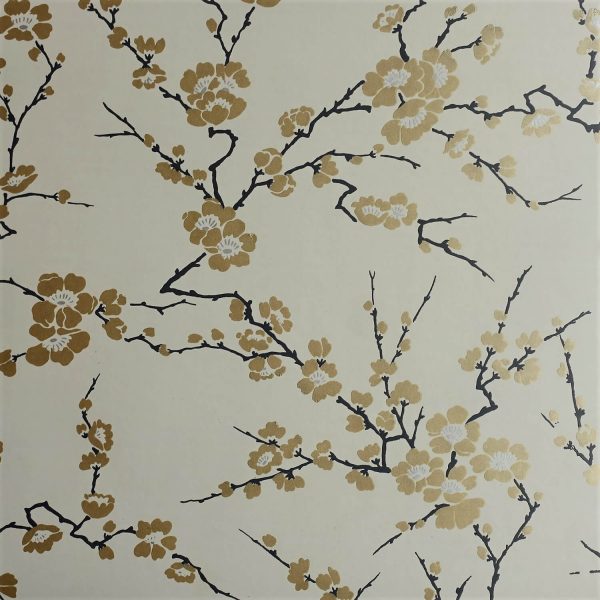 Cherry Blossom on Wheaten Custom Wallpaper
