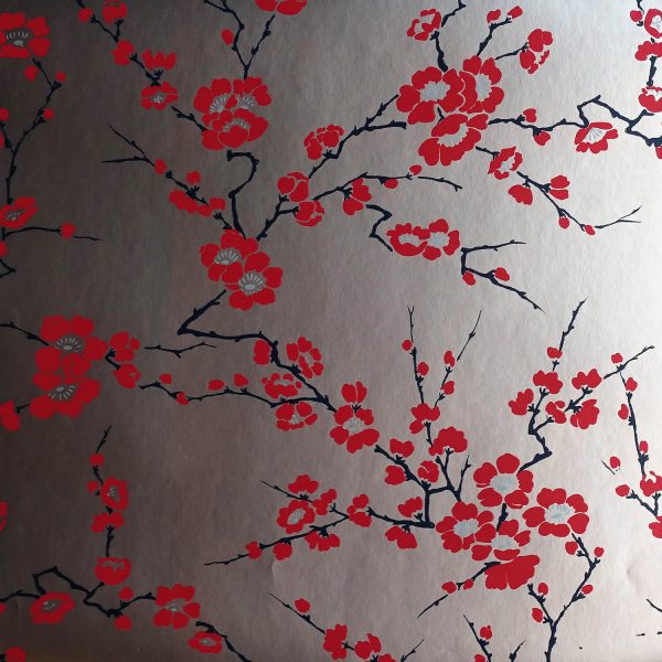 Cherry Blossom on Gunmetal Custom Wallpaper