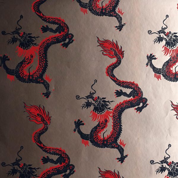 Dragons on Rose Custom Wallpaper