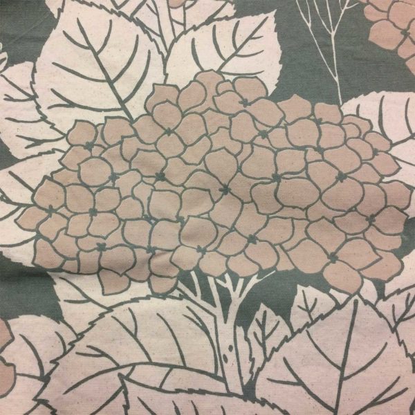 Hydrangea handprinted fabric