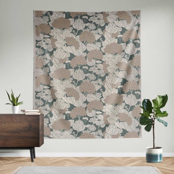 Hydrangea handprinted fabric