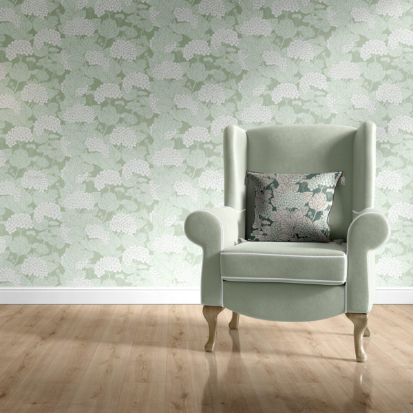 Signature Prints Hydrangea hand printed wallpaper SPW-HYW04