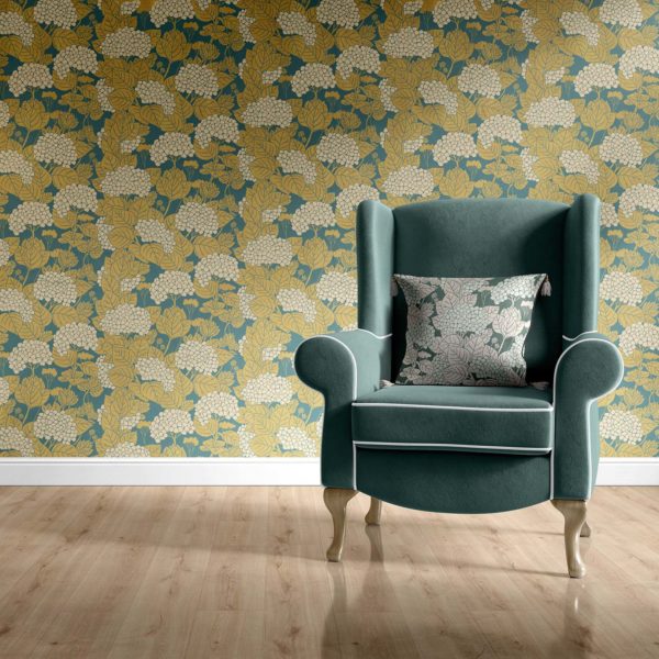 Signature Prints Hydrangea hand printed wallpaper SPW-HYW06