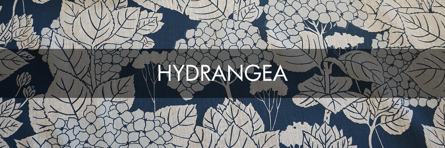Hydrangea hand printed fabric
