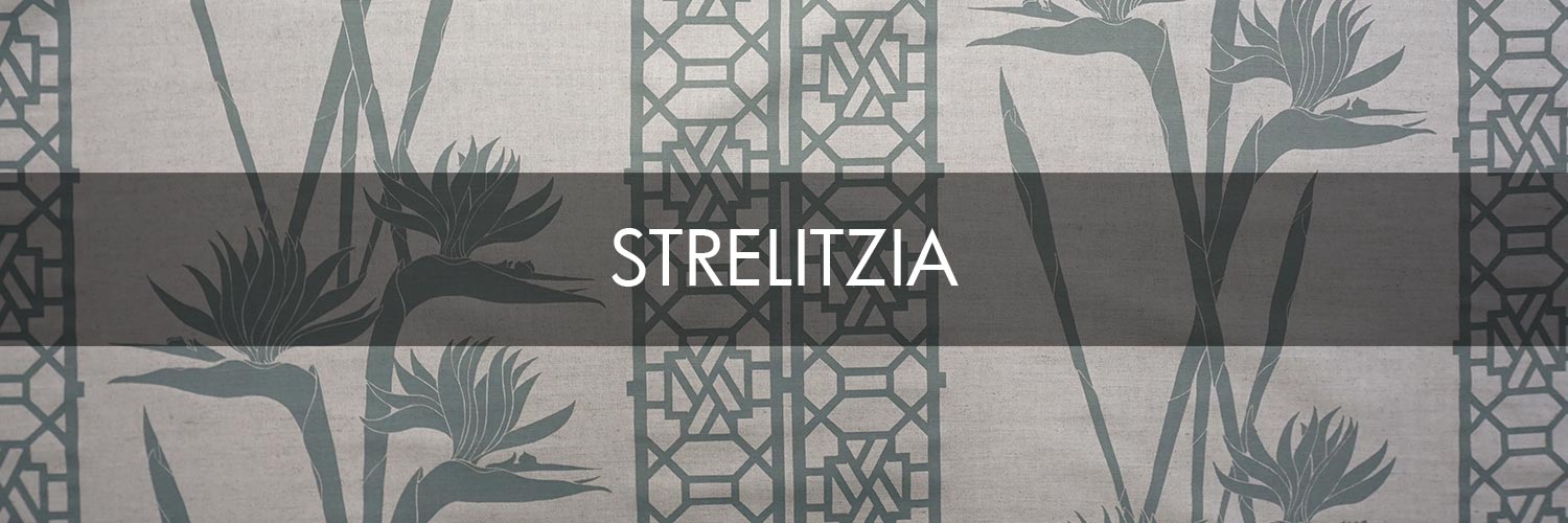 Strelitzia hand printed fabric