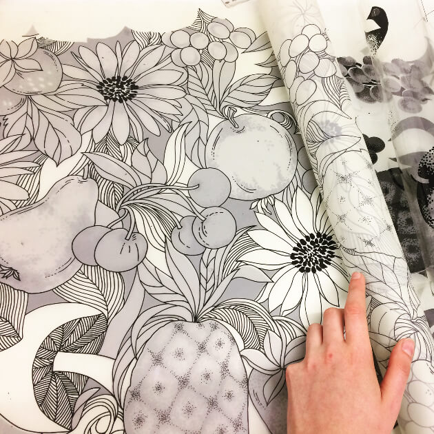 hand printed wallpaper and fabric